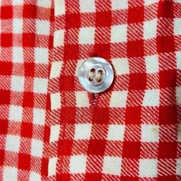 Hudson Bay Vintage Checker Pattern Wool Button Up Shirt Mens Sm - Picture 5 of 10